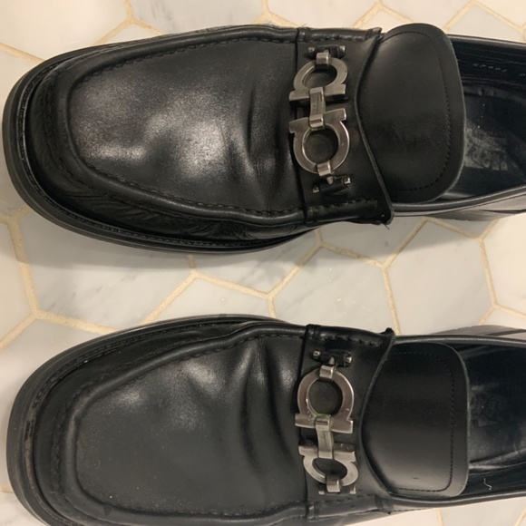 Salvatore Ferragamo Black Leather Loafers